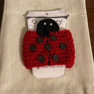 NWOT Handmade Ladybug Cup Cozy